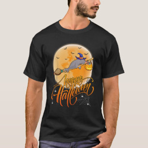 Zeekoe Rij Heks Shotgun Grappige Zeekoe Halloween T-shirt