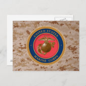 Zeekorps zegel 2 briefkaart (Voorkant / Achterkant)