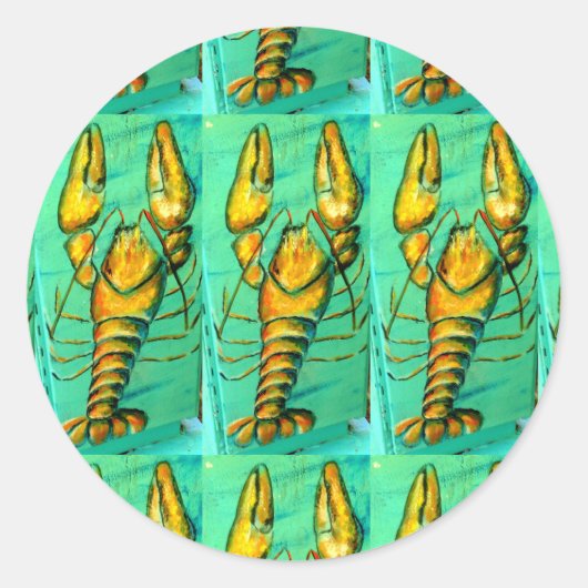 zeekreefster op groene sticker (Voorkant)