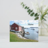 zeekreeft keet en boten in Maine Briefkaart (Staand voorkant)