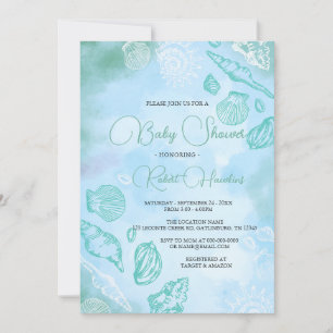 Zeekuilen onder het Baby shower van de Zee Oceaan Kaart