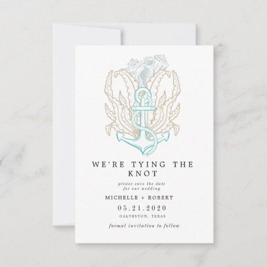 zeekust elegante Foto Save The Date Kaart (Voorkant)