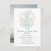 zeekust elegante Foto Save The Date Kaart (Voorkant / Achterkant)