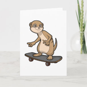 Zeeleeuw als schaatser met skateboard kaart
