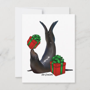Zeeleeuw - kerstkaart