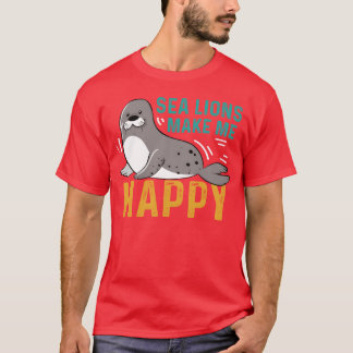 Zeeleeuwen Blij Geschenk voor Mariene Bioloog retr T-shirt