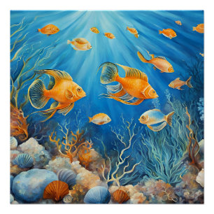 Zeeleven met Exotische Vissen Perfect Poster