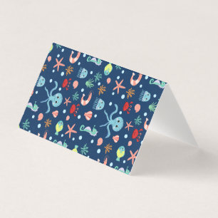 Zeelevenpatroon met een Cute uitstraling Kaart
