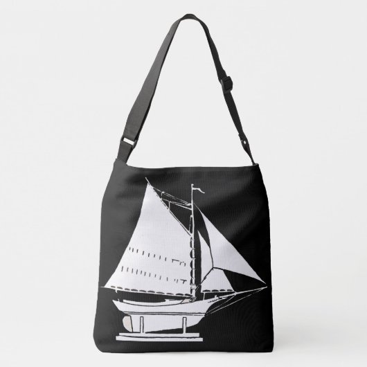 zeemaassilhouetdruk crossbody tas (Achterkant)