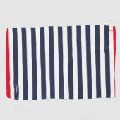  zeemacht blauw rode strepen gestreept golfhanddoek (Horizontaal)