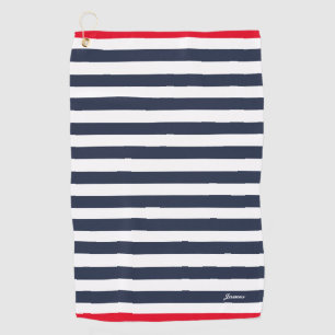  zeemacht blauw rode strepen gestreept golfhanddoek