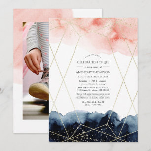 Zeemacht en Blush geometrische vierling van het le Kaart