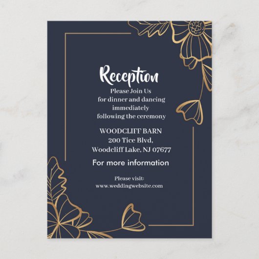 Zeemacht en gouden bloem aankondigingskaart (Voorkant)