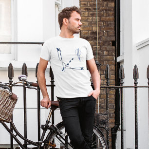 Zeemacht en grijze legant modern Abstract T-shirt
