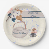 Zeemacht en koraalbridal Tea Party Shower Papieren Bordje (Voorkant)