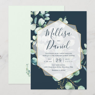 Zeemacht en Mint Greenery met Geometrisch Lijst Kaart