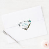 Zeemacht en mosterd Vogel-bruiloft Hart Sticker (Envelop)