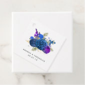 Zeemacht en Paarse Floral en Lace Wedding Bedankjes Labels (In situ)