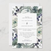 Zeemacht en witte bloemen en winterweddenschappen kaart (Voorkant)