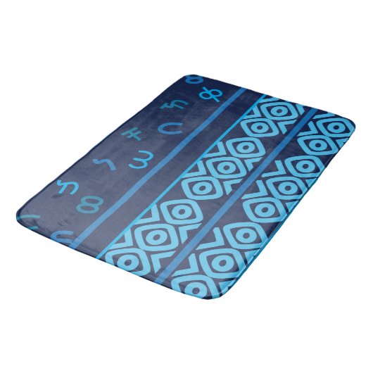 Zeemacht met het Bleke Turquoise Ethiopian Pattern Badmat (Gekanteld)