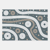 Zeemacht uit de middeleeuwen Blauwe Geometrische B Inpakpapier Vel (Voorkant 2)