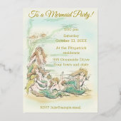  zeemachtigen onder de Zee Folie Uitnodiging (Achterkant)