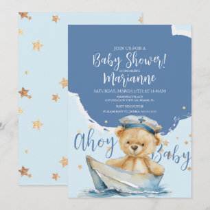 Zeeman Beer Jongen Baby Shower Uitnodiging