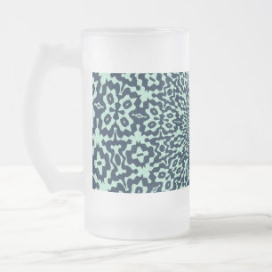Zeeman Blauw en Mint Vet Kaleidoscoop Patroon Matglas Bierpul
