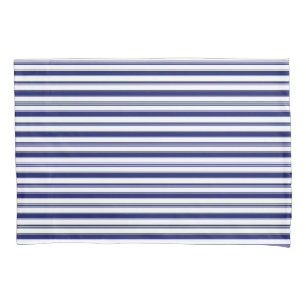 Zeeman Blauw Horizontale Strepen (kleinschalig) Kussensloop