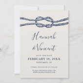 Zeemans knoop Save the Date kaart (Voorkant)