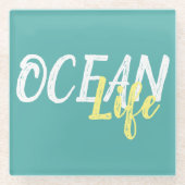 zeemanteletter | glazen onderzetter (Voorkant)