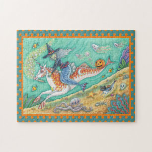 ZEEMEERHEKS, FANTASY HALLOWEEN MERPAARD PUZZEL