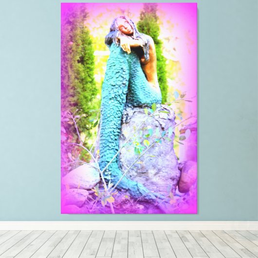 zeemeerlijker doek met dagdromen canvas afdruk (Insitu (Houten vloer))