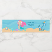 Zeemeermeisje Aangepaste kinderen Verjaardag Waterfles Etiket (Enkel label)