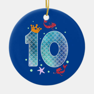 Zeemeermin 10e verjaardag Tien jaar oud meisje 10 Keramisch Ornament