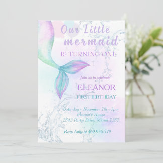 Zeemeermin 1 verjaardag onder Zee Zeemeermin Kaart