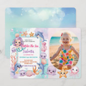 Zeemeermin 1e foto onder het zee kaart (Voorkant / Achterkant)