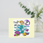 Zeemeermin 2e Verjaardag Tshirts en geschenken Briefkaart (Staand voorkant)