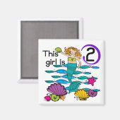 Zeemeermin 2e Verjaardag Tshirts en geschenken Magneet (Voorkant / Achterkant)