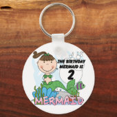 Zeemeermin 2e Verjaardag Tshirts en geschenken Sleutelhanger (Voorkant)