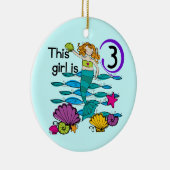 Zeemeermin 3e Verjaardag T shirten en geschenken Keramisch Ornament (Rechts)