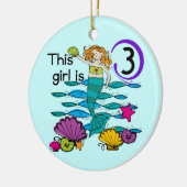 Zeemeermin 3e Verjaardag T shirten en geschenken Keramisch Ornament (Links)
