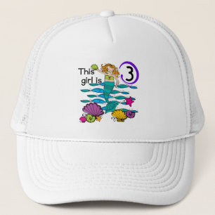 Zeemeermin 3e Verjaardag T shirten en geschenken Trucker Pet