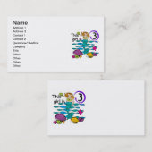 Zeemeermin 3e Verjaardag T shirten en geschenken Visitekaartje (Voorkant / Achterkant)