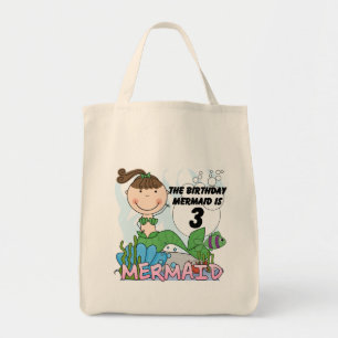 Zeemeermin 3e verjaardag Tshirts en geschenken Tote Bag