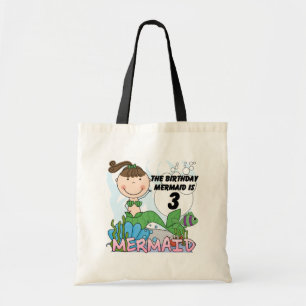 Zeemeermin 3e verjaardag Tshirts en geschenken Tote Bag