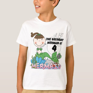 Zeemeermin 4e verjaardag T-shirts en geschenken