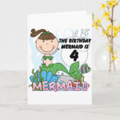 Zeemeermin 4e verjaardag T-shirts en geschenken Kaart (Gele Bloem)