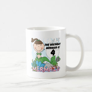 Zeemeermin 4e verjaardag T-shirts en geschenken Koffiemok