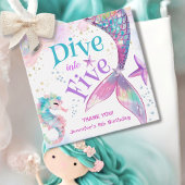 Zeemeermin 5e verjaardag Duik in Vijf Bedankjes Labels